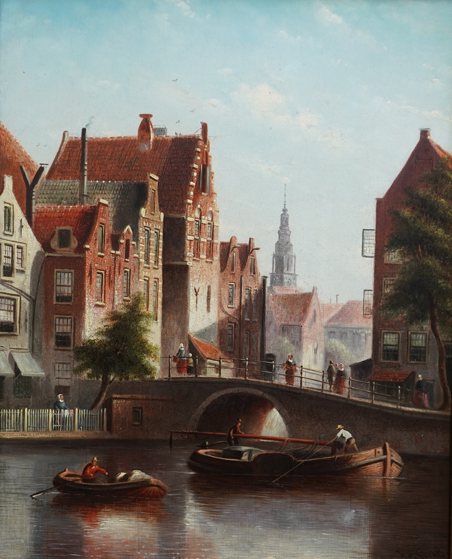 Johannes Franciscus Spohler, Dutch 1853-1894, A pair of Dutch town scenes